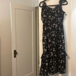 Black with white flowers lulus dress